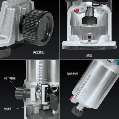 Makita DRT50 18V LXT Aparafusadora sem Fio, Motor sem Escovas, Ferramenta Profissional Recarregável para Entalhar e Fresar, Aparador de Bordas