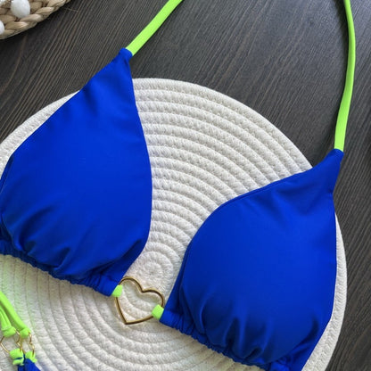 Para Praia 6 Colors Solid Brazilian Bikini Micro Swimwear T-back Swimsuit Women Sexy Biquini 2025 Thong Bikini Set Bathing Suit