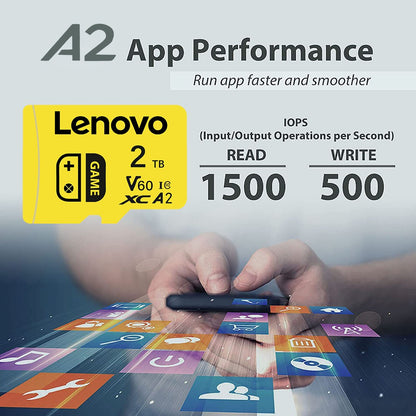 Cartão de Memória de Alta Velocidade Lenovo 2TB 1TB 512GB 256GB Classe 10 4K Micro Cartão TF SD 1TB Cartão de Memória SD para Nintendo Switch Telefone/PS4