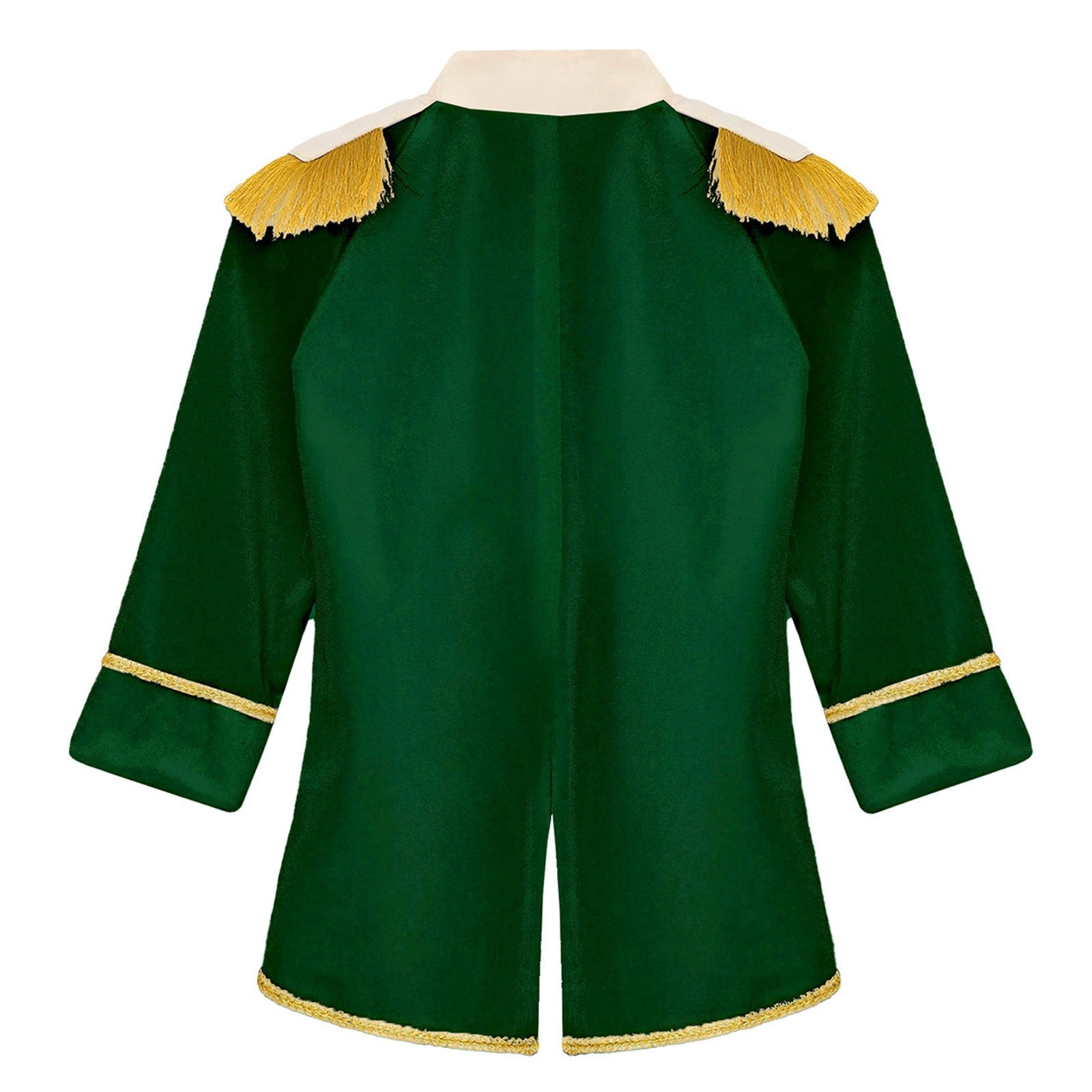 Little Boys Prince Cosplay Costume Long Sleeve Gold Fringe Braiding Velvet Tuxedo Tailcoat Royal Court Cosplay Jacket Dress Up