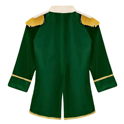 Little Boys Prince Cosplay Costume Long Sleeve Gold Fringe Braiding Velvet Tuxedo Tailcoat Royal Court Cosplay Jacket Dress Up