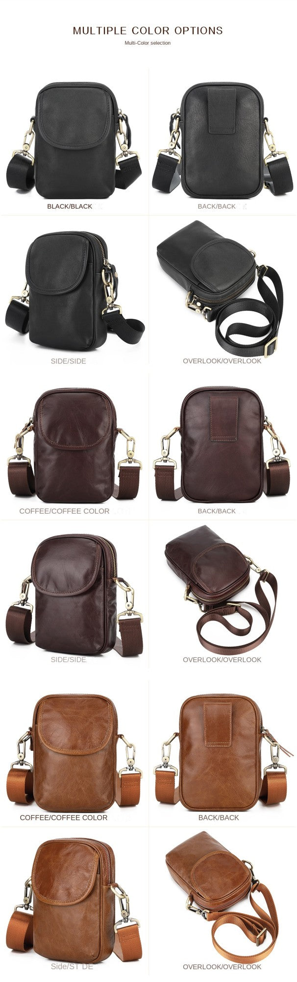 New Men's Cow Leather Crossbody Bag Man Shoulder Bag Casual Male Small Simple Bag For Men