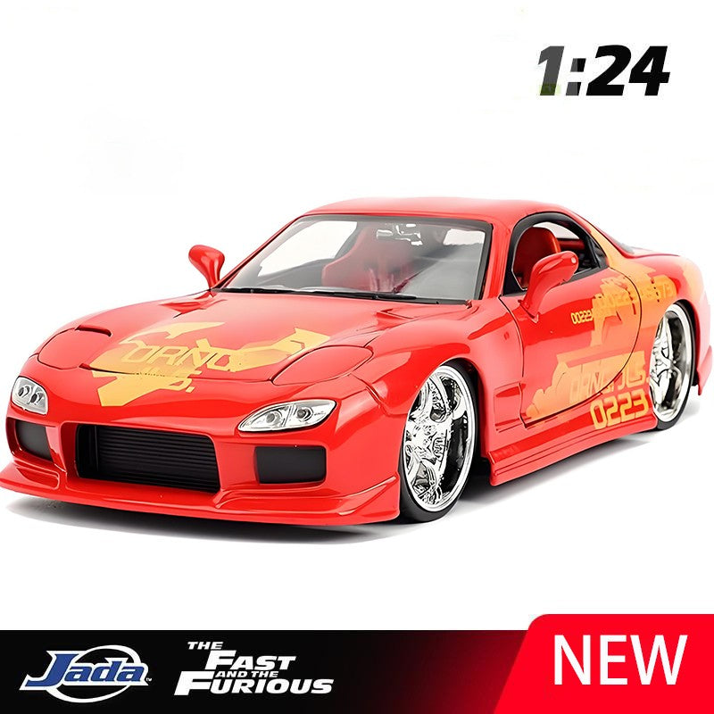 JADA 1:24 Doms Mazda RX7 Alloy Car Diecasts & Toy Vehicles Car Model Miniature Scale Model Car For Children