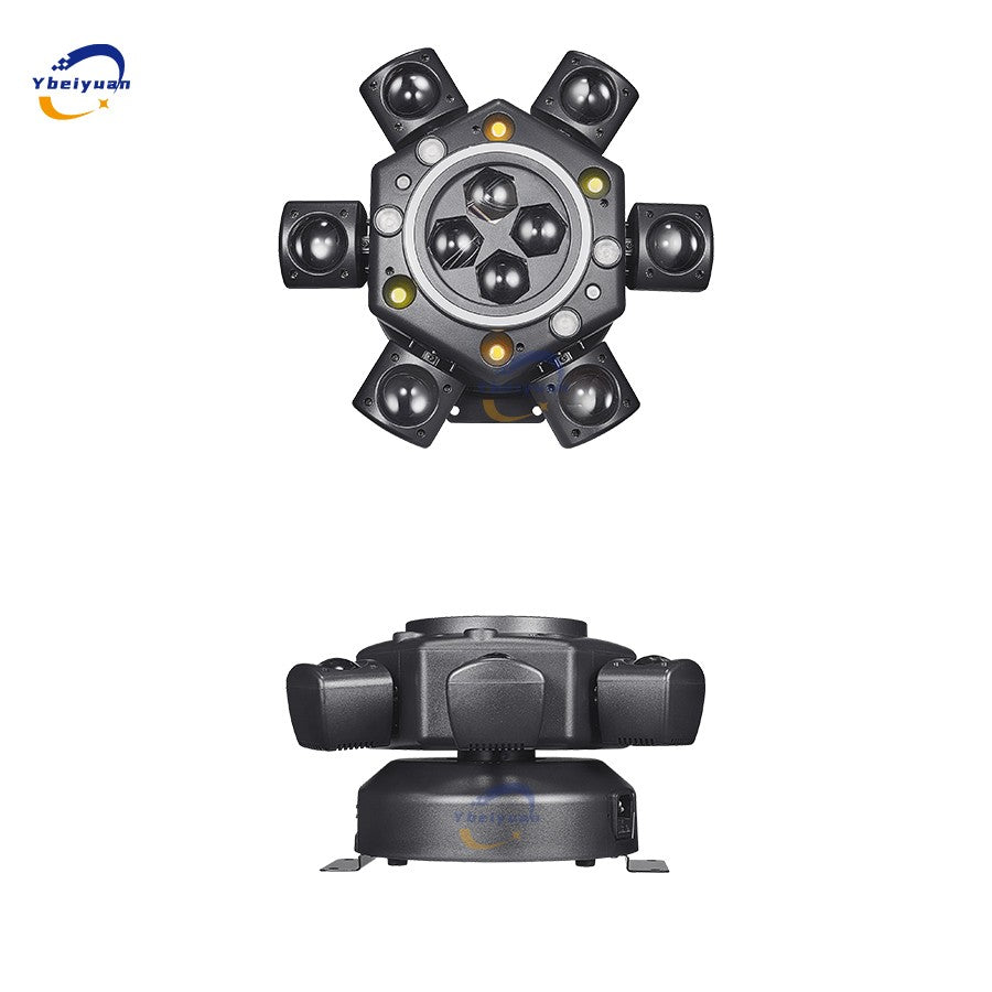 150W RGBW 4-in-1 6 Arm Moving Head Dye Bee Eye Effect Light DMX512 Remote Control DJ Disco Bar Birthday Party Christmas Stage