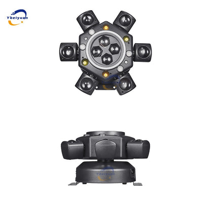 150W RGBW 4-in-1 6 Arm Moving Head Dye Bee Eye Effect Light DMX512 Remote Control DJ Disco Bar Birthday Party Christmas Stage