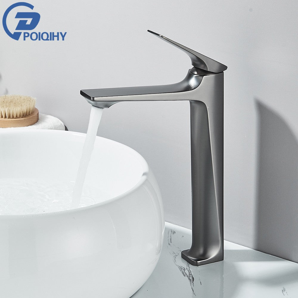 Black Bathroom Faucet Deck Mounted Bathroom Sink Mixer Tap Single Lever Basin Sink Mixer Faucets Chrome/White/Grey/Brushed Gold
