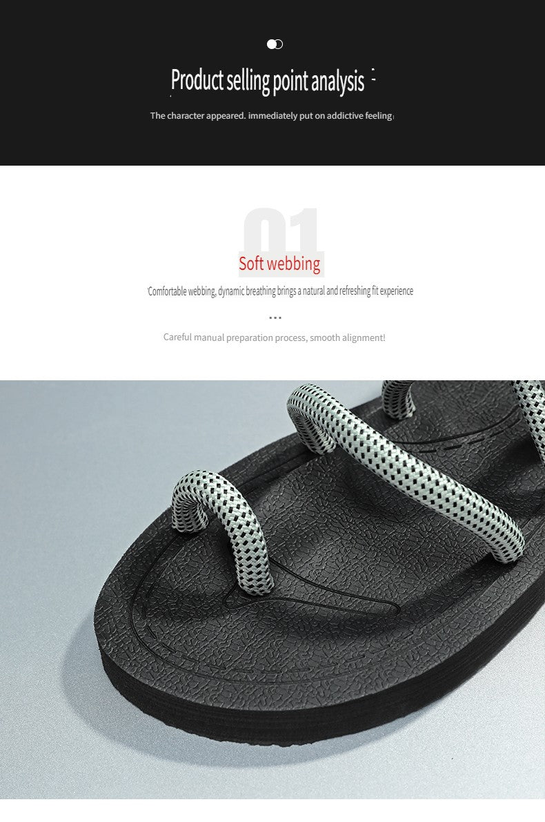 Summer Casual Durable Slippers,Men's Summer Slip-on Anti-slip Outdoor Casual Sandals,Flip-flops for The Beach with Open Toes