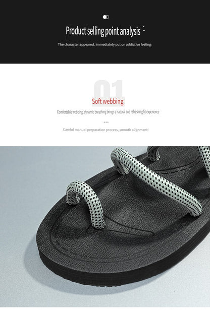 Summer Casual Durable Slippers,Men's Summer Slip-on Anti-slip Outdoor Casual Sandals,Flip-flops for The Beach with Open Toes