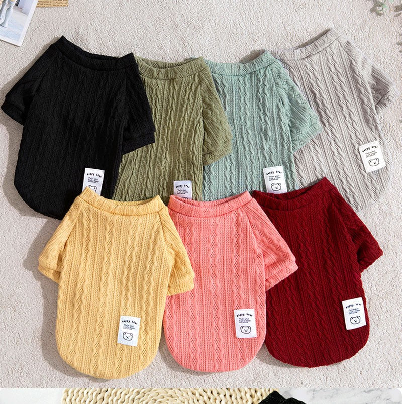 Suéter Clássico de Tricô para Cachorro Filhote Roupa de Inverno Quente para Animais de Estimação Pequenos Cães Gatos Colete Roupas para Animais de Estimação Traje de Bulldog Francês