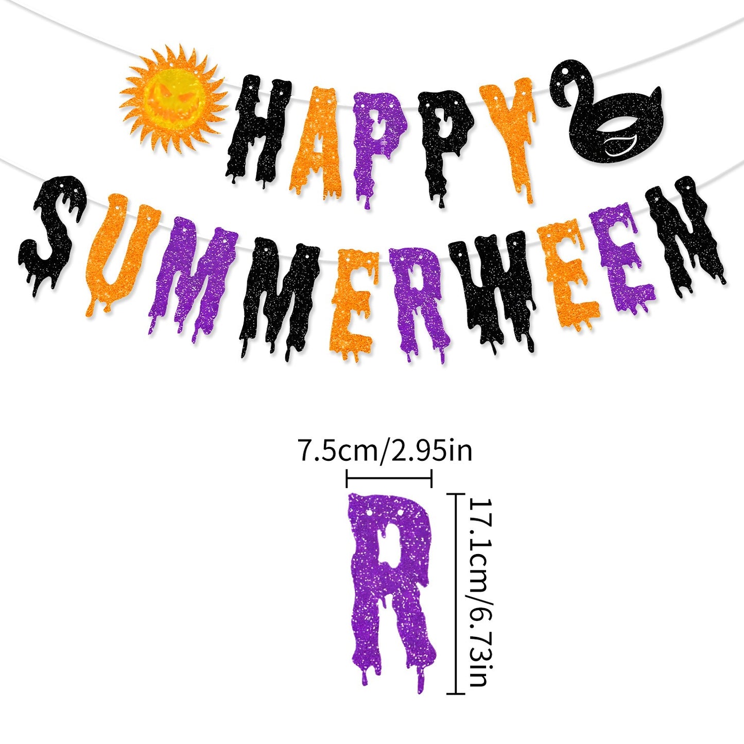 Happy Summer Halloween Themed Banners Party Decorations Kids Birthday Scaring Horror Beach Party Supplies
