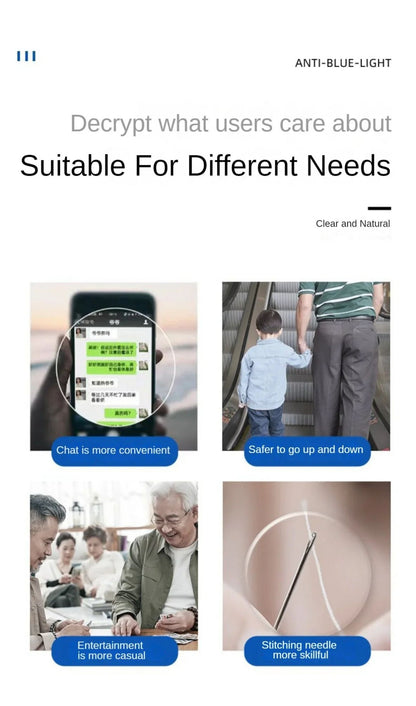 Presbyopia Eyeglasses for Man and Woman Unisex Comfortable Eyewear Ultra Lightweight Anti Blue Light Blocking HD Reading Glasses