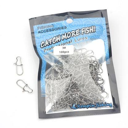 Rompin 100pçs 000-5# Anzol de Pesca Snap Pin 304 Aço Inoxidável Girador de Pesca Conector de Isca Acessórios Pesca