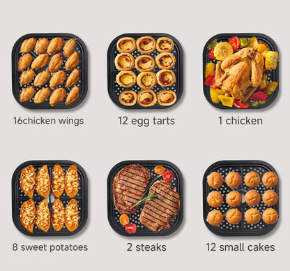 Large 15L Capacity Smart Home Appliances Stainless Steel French Air Fryer Machine Square-Shaped Visual Window Household