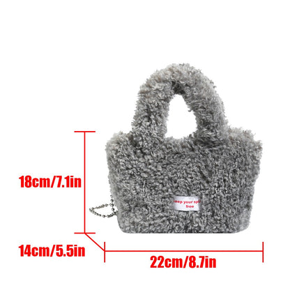 Shake Fleece Plush Bag, Women's New Stylish Single Shoulder Crossbody Bag, Plush Hand-Held Plush Bucket Bag