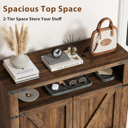 "Set of 2 6-Tier Shoe Cabinets - Doors with Adjustable Shelves & Anti-Tip Design, Entryway Storage";;VERDADEIRO;;"Brown