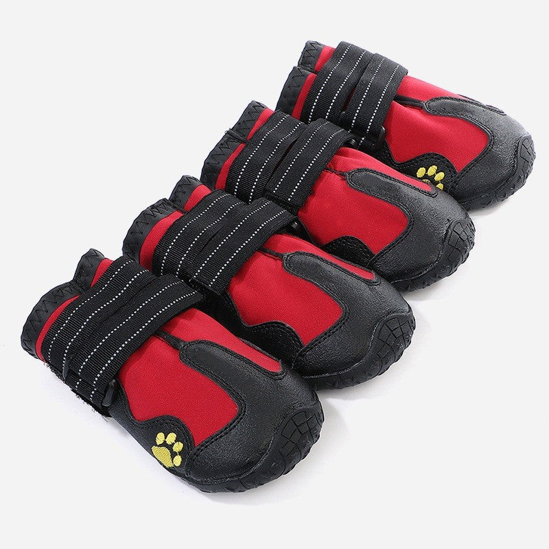 Botas Impermeáveis para Cães, Botas Quentes para Neve, 4 peças/conjunto, Sapatos para Cães com Refletores, Botinhas para Chuva, Meias Antiderrapantes, Calçados para Cães de Porte Médio e Grande