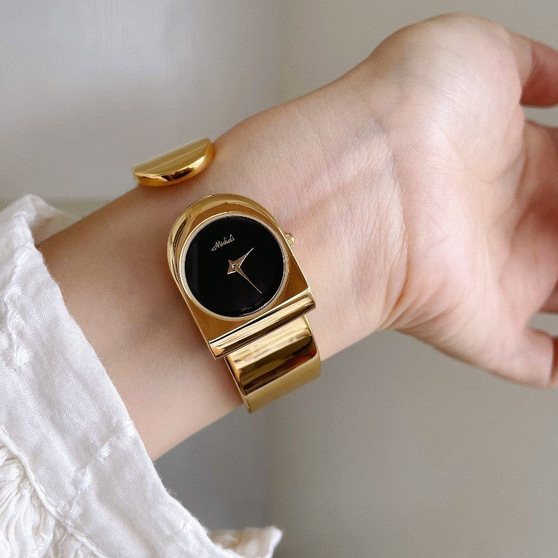 Luxury Women's Quartz Watch Simple Design Gold Delicate Bracelet Clock Gift Stainless Steel Women's Watch