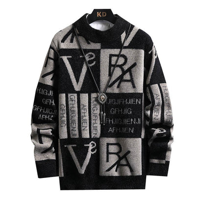 Men Knitted Sweater Stripe Pullovers Printing Round Neck Sweater Autumn/Winter Designer Quality Casual Men Clothing Jumper