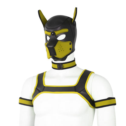 Yellow Neoprene dog headgear vest collar armband costume party costume mask cosplay Halloween gift Christmas gif