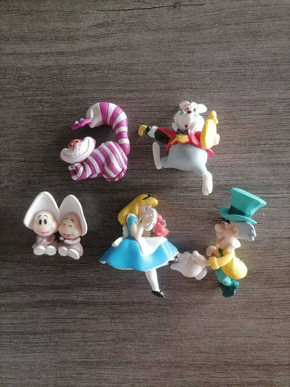 Disney Anime Alice no País das Maravilhas Gato Cheshire Coelho Branco Chapeleiro Louco Ostra Jovem Bonecos de Ação Brinquedos Fofos Bonecas de Moda Hobby