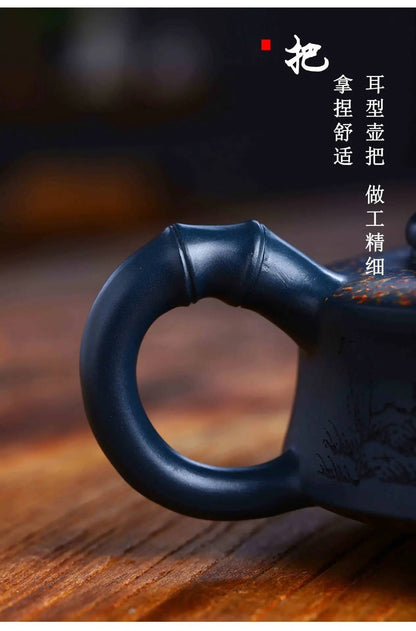 Bule de Chá de Argila Roxa Yixing de 360ml Famoso Bule Feito à Mão Antigo e Deteriorado Bule de Lama Dicaoqing Conjunto Chinês Zisha Coleção Presente