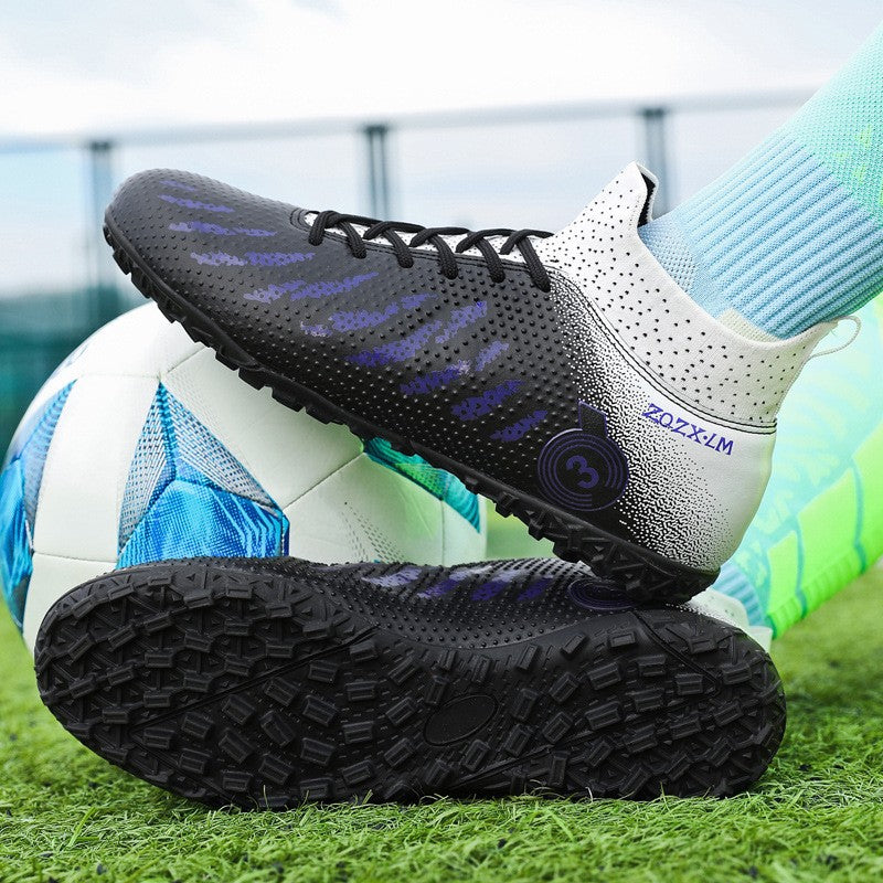 New High Top Football Shoes Cleats Soccer Shoes Boys And Girls Broken TF Nails For Adult Competitions Long Nails Training Boots