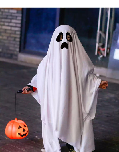 Halloween Cloak Cape Ghostes Hooded Cloak Cape Robe Ghostes Poncho Funny Cosplay Clothes Ghostes Costume Cape Adult Kids