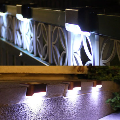 4-20PCS Warm White LED Solar Step Lights Outdoor Garden Path Stair Lights Waterproof Balcony Patio Fence Lighting Decoration