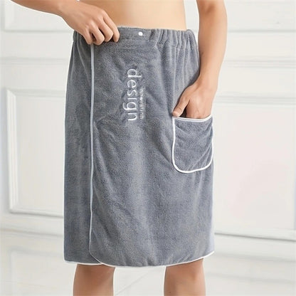 Towel Men's Quick Dry Bath Towel Wrap with Secure Buckle Pocket for Gym Spa Sauna for Shower Grooming Towel for Men Men Bath