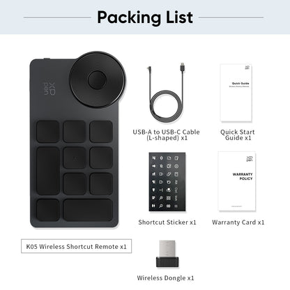 XPPen Controle Remoto sem Fio com Teclas de Atalho Express Key Bluetooth 5.0, teclas de atalho personalizáveis para monitor de tablet gráfico com caneta