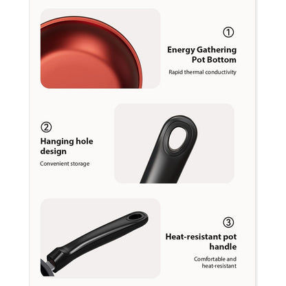 Nova Panela Antiaderente de Cristal Diamante Panela Fritura Multifuncional de Ferro Fácil de Limpar Utensílio de Cozinha Fogão a Gás e Indução