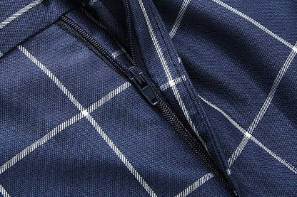 Fashion Male Business Social Suit Pants Black / Blue / Burgundy Men Wedding Plaid Dress Trousers