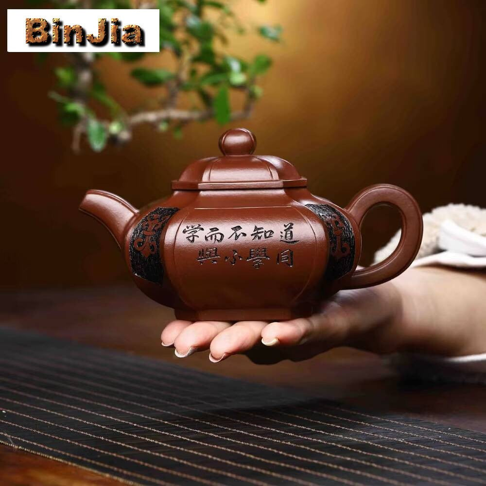 Bule de Chá de Argila Roxa Yixing de 360ml Famoso Bule Feito à Mão Antigo e Deteriorado Bule de Lama Dicaoqing Conjunto Chinês Zisha Coleção Presente