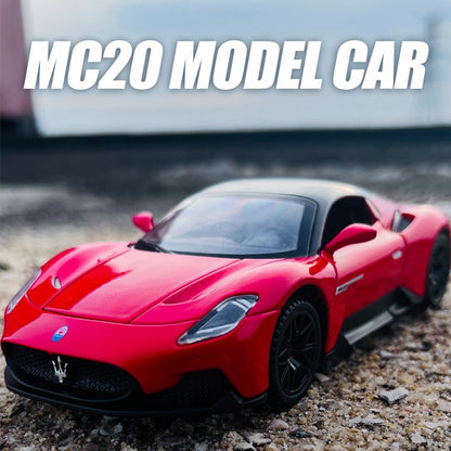 1:32 Maserati MC20 Coupé Liga Esporte Carro Fundido Miniatura Metal Carro Simulação Som e Luz Carro Brinquedo Para Meninos Velozes e Furiosos