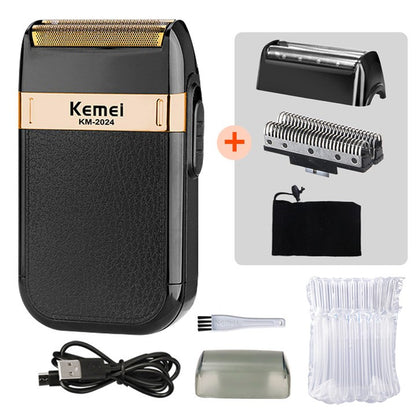 Kemei Electric Shaver for Men Waterproof Twin Blade Reciprocating Cordless Razor USB Rechargeable Shaving Machine Barber Trimmer
