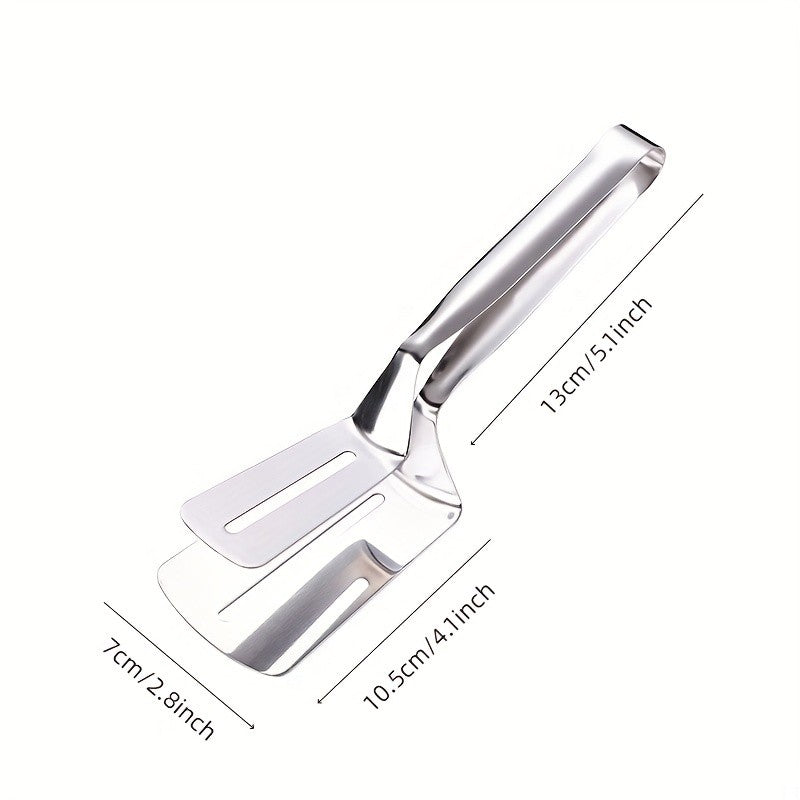 1 Pinça de Cozinha em Aço Inoxidável para Churrasco, Pão, Clipe Durável, Pá para Fritura, Pá para Peixe Frito, Utensílios Domésticos de Cozinha