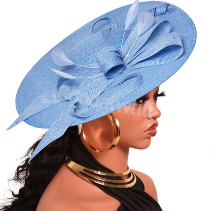 Royal Ascot Big Fascinator Hats Headband Ladies Church Kentucky Derby Headpiece Ladies Race Fashion Hair Accessories Bride Hats