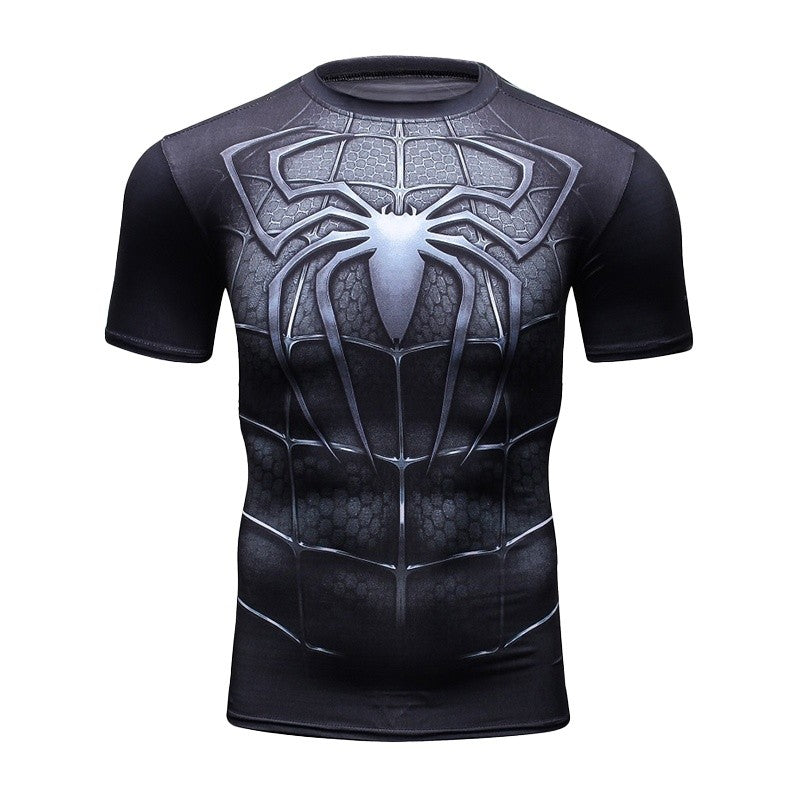 MOTO-Men's 3D printed street fashion trend spider series summer quick drying short sleeved T-shirt