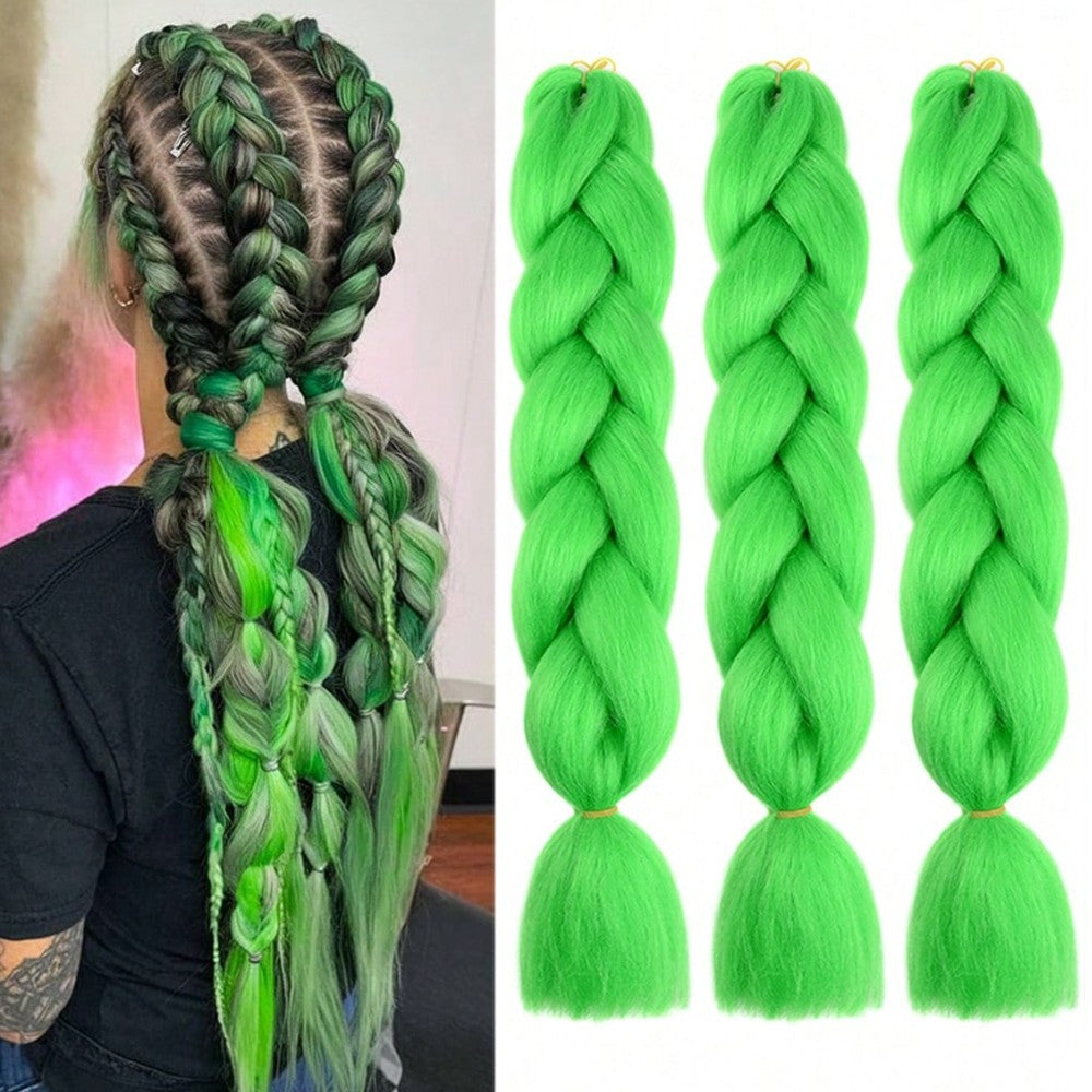 Cabelo de Trança Longo Roxo 24 Polegadas Pré-esticado Sintético para Tranças Extensões de Cabelo Roxo para Halloween Cosplay