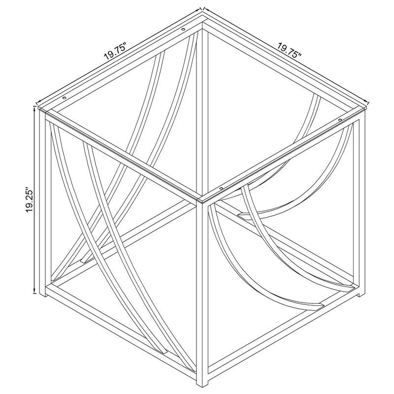 Square Glass Top End Table