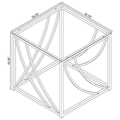 Square Glass Top End Table