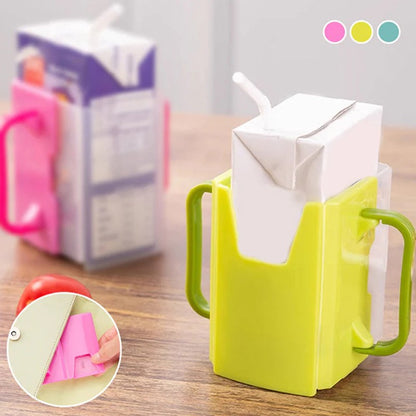 Bottle Cup Milk Holder Adjustable Safety Plastic Baby Toddler Juice Box Drinking Durable Adjustable Milk Carton Holder