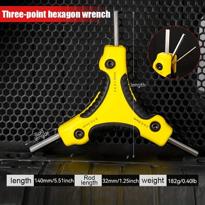 Chave Estrela Hexagonal Dobrável Aço Cr-V Ferramenta Portátil Chave de Fenda Kit Chave Hexagonal Dobrável Métrica Vermelho Amarelo