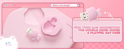 Teclado Mecânico Sem Fio Rosa YUNZII C75, Teclado RGB Hotswap Cremoso 75%, Suporte Gasket Design Cute Cake para Win/Mac/Gaming
