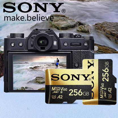 Cartão Micro Flash SD Sony Cartão de Memória SD Extreme 128GB Cartões Flash TF 1TB 512GB 256GB A2 U3 V30 SD Para Celular Xiaomi Computador