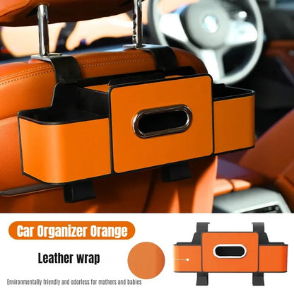 Organizador de Banco Traseiro de Carro Multifuncional Couro Bolsa de Armazenamento Interior de Carro Suporte de Copo de Água Acessórios Automotivos