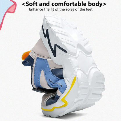 Kids Sports Shoes Boys Sneakers Trendy Non-Slip Running Walking Shoes For School Children Lightweight Casual Tennis Footwear