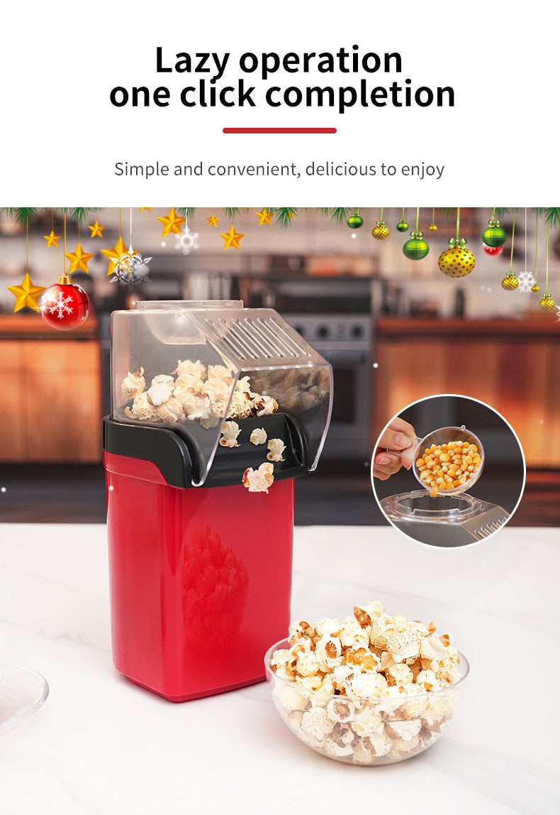Electric Portable Popcorn Maker Fully Automatic Home Popcorn Popper Hot Air Popcorn Machine Healthy No Oil Mini Popcorn Maker