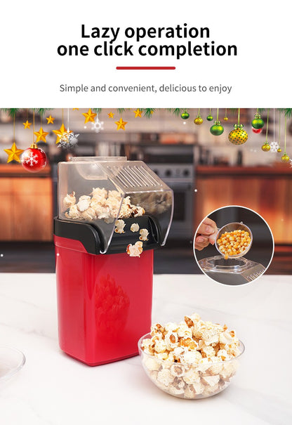 Electric Portable Popcorn Maker Fully Automatic Home Popcorn Popper Hot Air Popcorn Machine Healthy No Oil Mini Popcorn Maker