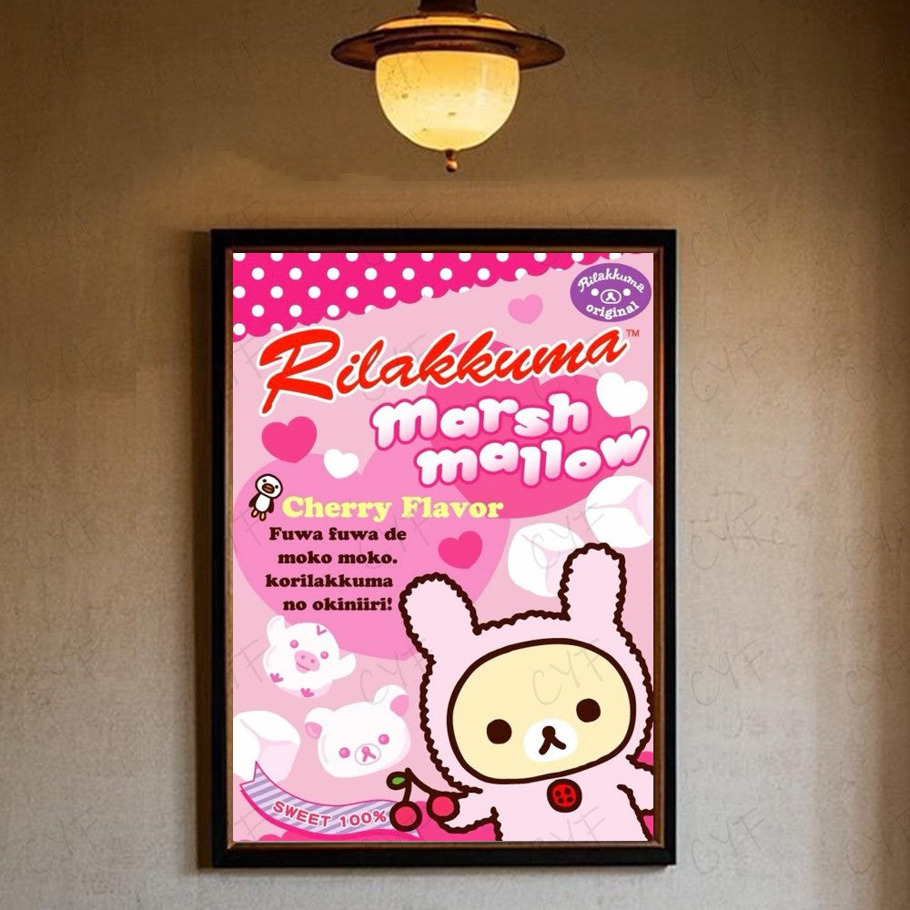 Cute Cartoon Anime R-Rilakkuma Poster High Quality Wall Art for Home Office Bedroom Living Room Hallway Bar Perfect Gift Idea